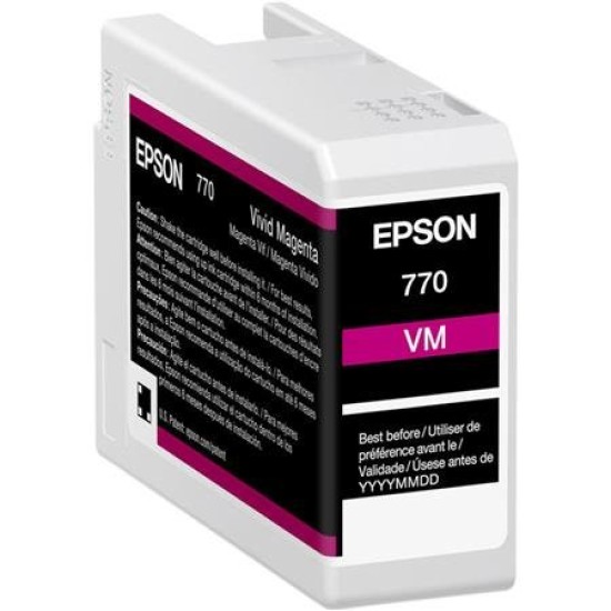Tinta Epson UltraChrome PRO10 T770 - Magenta Vivo - 25ml - T770320