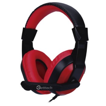 Diadema Getttech Gh 2100 Alámbrico Micrófono 3.5Mm 1.5M Rojo/Negro - GH-2100