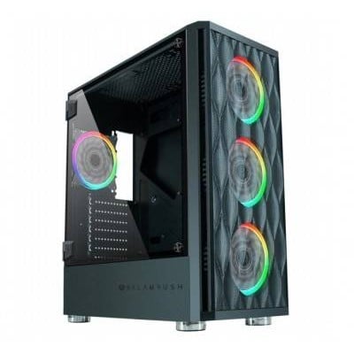 Gabinete Gamer Balam Rush Skydron Torre Atx/Micro Atx/Mini Itx/E Atx 4 Ventiladores Panel Lateral Negro - BR-931281