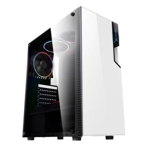Gabinete Gamer XZEAL ZX130 Media Torre Blanco con 3 Ventiladores y Panel Lateral - Modelo XZCGB06W