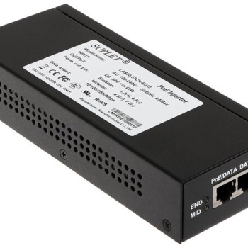 Inyector Hikvision 2 Puertos Gigabit PoE 56VCD 60W para Cámaras PTZ - Modelo LAS60-57CN-RJ45