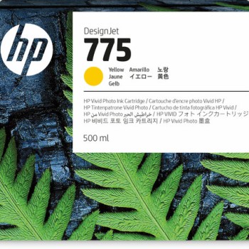 Cartucho de Tinta HP 775 Amarillo 500ml Original para DesignJet Z6 Pro - Modelo 1XB19A
