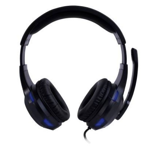 Diadema Gamer Balam Rush Bass con Micrófono Boom, LED Azul y Control de Volumen - BR-930697