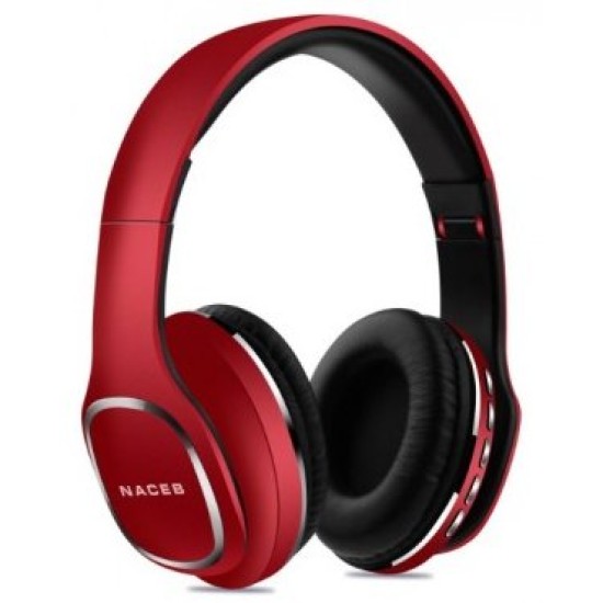 Audífonos Naceb Cetus NA-0307R - Micrófono - Radio AM / FM - Bluetooth - Plegables - Rojo - NA-0307R