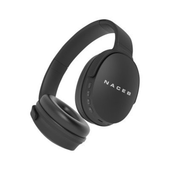 Audífonos Naceb BOLT - Inalámbrico - Micrófono  - Bluetooth - Radio AM/FM - Negro - NA-0319
