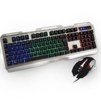 Kit Gamer Naceb Technology CYBORG - Teclado y Mouse RGB Alámbrico Español Modelo NA-0911