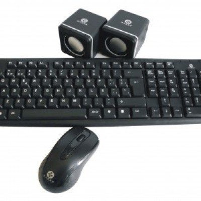 Kit Teclado, Mouse Y Bocinas Naceb Na 228 Negro - NA-228