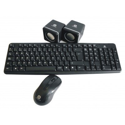 Kit Teclado, Mouse Y Bocinas Naceb Na 228 Negro - NA-228