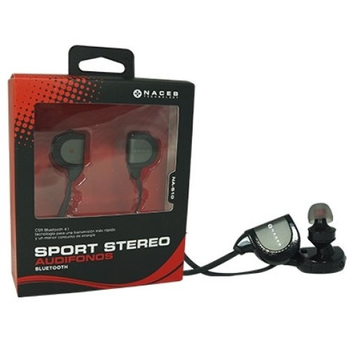 Auriculares Bluetooth Naceb NA-610 Inalámbricos Deportivos Negro