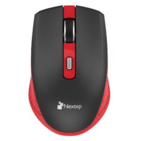 Mouse Nextep NE-413NR - Inalámbrico - USB - Negro con Rojo - NE-413NR