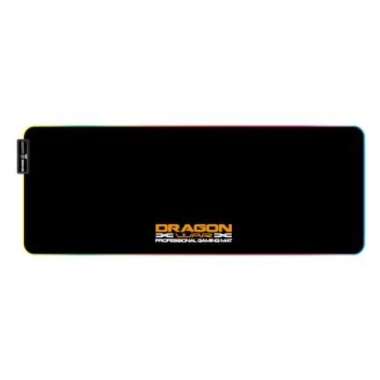 Mouse Pad Gamer Nextep Technology Dragon XT - 800x350mm - RGB - Negro con Naranja - NE-483R