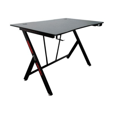 Escritorio para Computadora Nextep - Base Metálica - Negro con Rojo - NE-654N