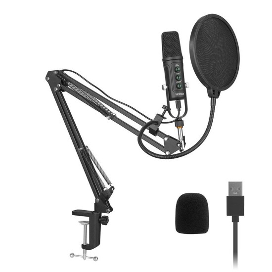 Kit de Micrófono YeYian Agile NL - Alámbrico - USB - 80 a 20000 Hz - Negro - YSA-UCHQ-01
