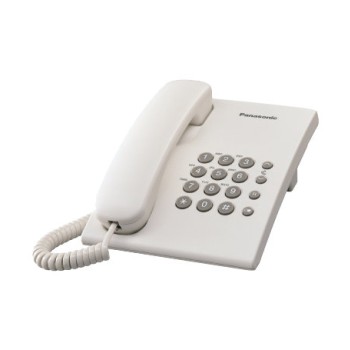Teléfono Alámbrico Panasonic KX-TS500 Blanco - Básico con Identificador de Llamadas