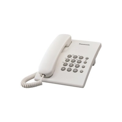 Teléfono Panasonic KX-TS500 - Alámbrico - Básico - Sin Memorias - Blanco - KX-TS500MEW