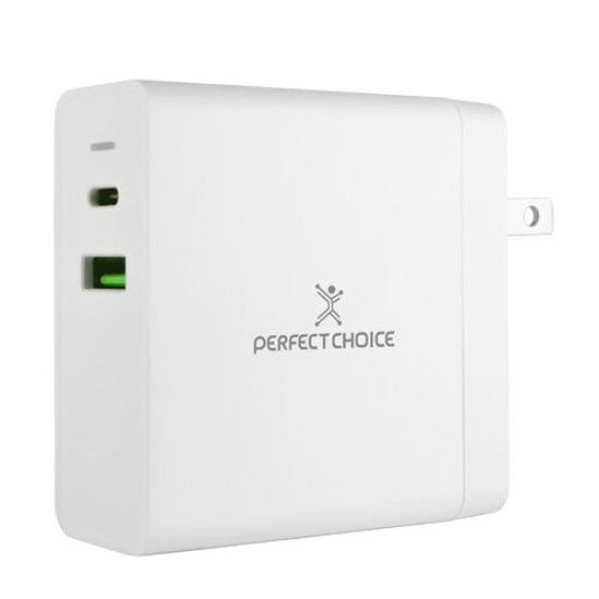 Cargador de Pared Perfect Choice PC-240396 - USB-C - 65W - 2.4A - Blanco - PC-240396