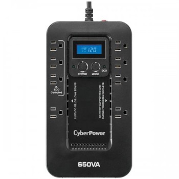No Break CyberPower EC650LCD - 650VA/390W - 8 Contactos - En espera - LCD - EC650LCD