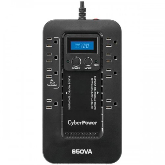 No Break CyberPower EC650LCD - 650VA/390W - 8 Contactos - En espera - LCD - EC650LCD