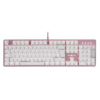 Teclado Gamer Game Factor Kbg400 Alámbrico Multimedia Rgb Blanco Switch Rojo - KBG400-PK-RD