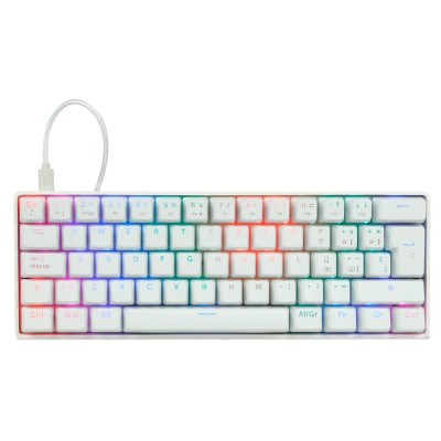 Teclado Gamer Game Factor KBG560 - Alámbrico - Español - Switch Rojo - RGB - Blanco - KBG560-WH