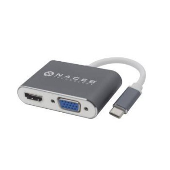 Adaptador Tipo C Naceb Na 0113 Hdmi Vga Plata - NA-0113