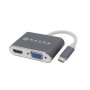 Adaptador Tipo C Naceb Na 0113 Hdmi Vga Plata - NA-0113