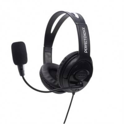 Diadema Perfect Choice Alámbrico Usb Cable De 2M Flexible Negro - PC-111009
