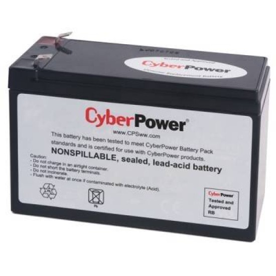 Bateria De Reemplazo Cyberpower 12 V, Negro - RB1280