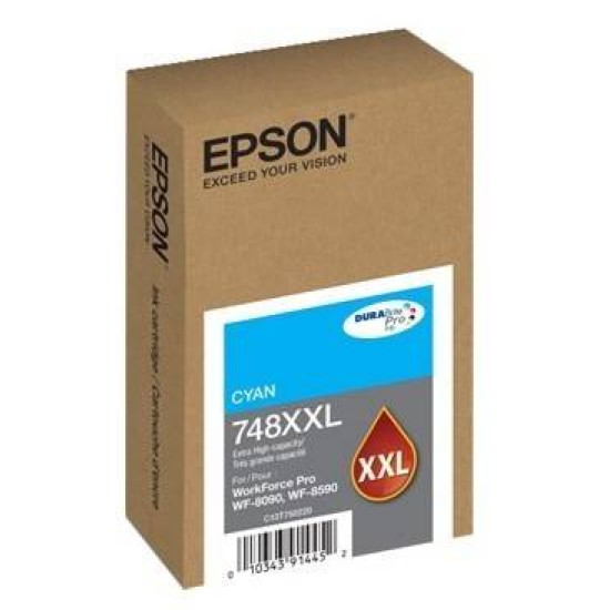 Tinta Epson T748Xxl Capacidad Extra Alta Wf 6090/Wf 6590 Color Cian - T748XXL220-AL