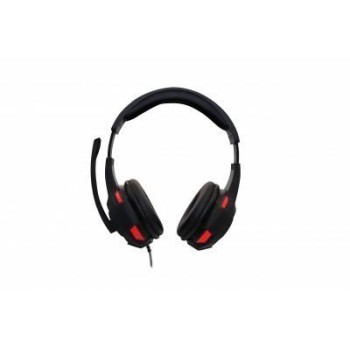 Diadema Gamer Naceb Technology Alámbrico Micrófono Negro Con Rojo - NA-0304R