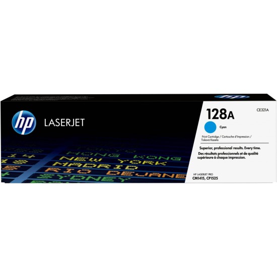 Cartucho De Tóner Hp 128A Cian Laserjet Original (Ce321A) - CE321A