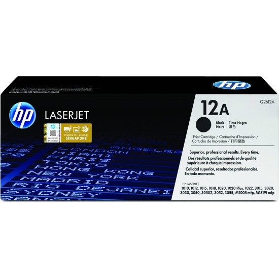 Cartucho De Tóner Hp 12A Negro Laserjet Original (Q2612A) - Q2612A