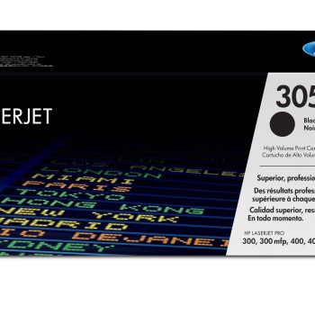 Cartucho de Tóner HP 305X Negro Alto Rendimiento Original para LaserJet Pro - Modelo CE410X Cartucho de Tóner HP 305X Negro Alto Rendimiento Original para LaserJet Pro - Modelo CE410X