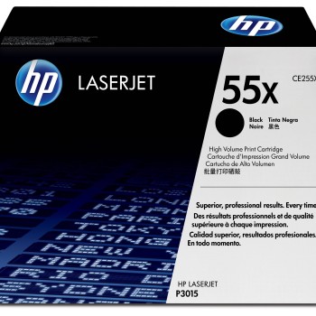 Cartucho de Tóner HP 55X Negro Alto Rendimiento Original para LaserJet Enterprise - Modelo CE255X