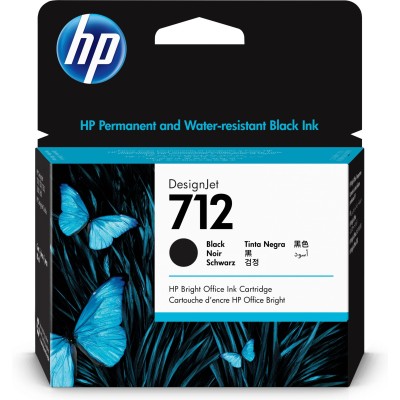 Cartucho de Tinta HP 712 - Negro - DesignJet - Original (3ED71A) - 3ED71A
