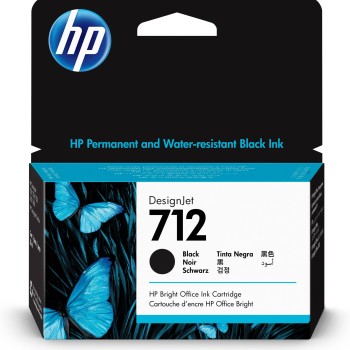 Cartucho de Tinta HP 712 Negro Original para DesignJet - Modelo 3ED70A