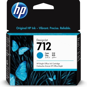 Cartucho de Tinta HP 712 Cian Original para DesignJet - Modelo 3ED67A