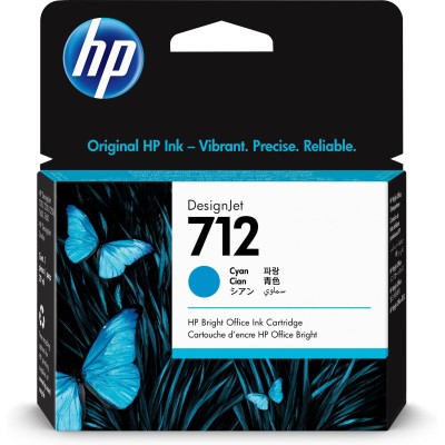 Cartucho de Tinta HP 712 - Cian - DesignJet - Original (3ED67A) - 3ED67A