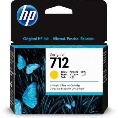 Cartucho de Tinta HP 712 - Amarillo - DesignJet - Original (3ED69A) - 3ED69A