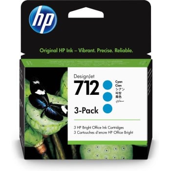 Cartucho de Tinta HP 712 - Cian - DesignJet - Original - (3ED77A) - 3ED77A