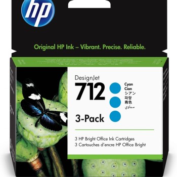 Cartucho de Tinta HP 712 Cian Original para DesignJet - Modelo 3ED77A