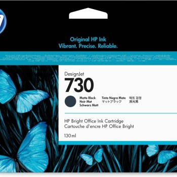 Cartucho de Tinta HP 730 Negro Mate Original para DesignJet T1700 - Modelo P2V65A