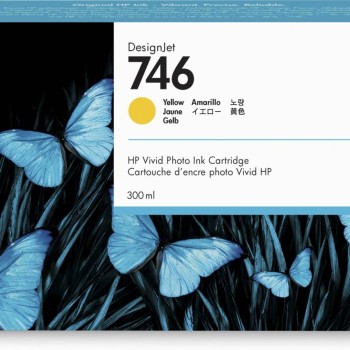 Cartucho de Tinta HP 746 Amarillo Original 300ml para DesignJet Z6, Z9 - Modelo P2V79A
