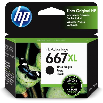 Cartucho De Tinta Hp 667Xl Negro Original (3Ym81Al) - 3YM81AL