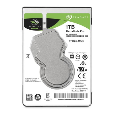Disco Duro Interno Seagate Barracuda Pro - 2.5" - 1TB - SATA 3 - 7200 RPM - ST1000LM049