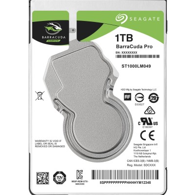 Disco Duro Interno Seagate Barracuda Pro - 2.5" - 1TB - SATA 3 - 7200 RPM - ST1000LM049