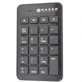 Teclado Numérico Naceb NA-0104 USB 23 Teclas Negro - Plug and Play