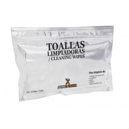 Toallas Limpiadoras Perfect Choice Para Laptop Y Pantallas Lcd Contiene 20 Toallas - PC-030270