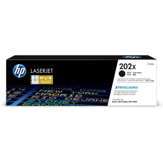 Cartucho De Tóner Hp 202X Negro Alto Rendimiento Laserjet Original (Cf500X) - CF500X