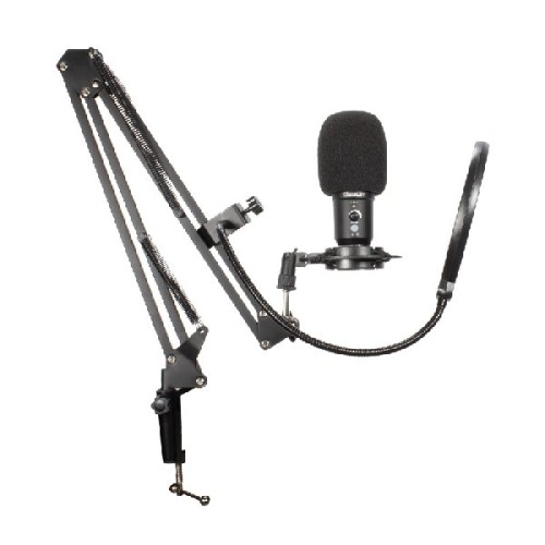 Micrófono Gamer Ocelot Alámbrico USB Negro OGMIC-03 - Calidad de Estudio para Streaming